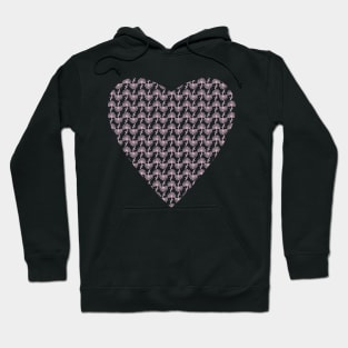 Pink Floral Heart Pattern Hoodie